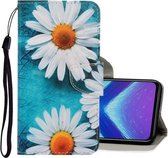 Voor Huawei Honor 8X 3D Gekleurde Tekening Horizontale Flip PU Lederen Case met Houder & Kaartsleuven & Portemonnee (Chrysanthemum)