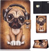 Voor Huawei MediaPad M6 10.8 Gekleurde Tekening Elektrisch Geperst Horizontale Flip Leren Case, met Houder & Kaartsleuven (Hond)