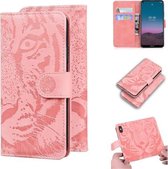 Voor Nokia 5.4 Tiger Embossing Pattern Horizontale Flip lederen tas met houder & kaartsleuven & portemonnee (roze)
