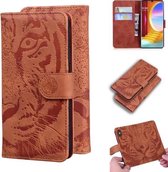Voor LG Velvet / G9 Tiger Embossing Pattern Horizontale Flip lederen tas met houder & kaartsleuven & portemonnee (bruin)
