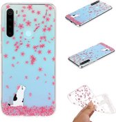 Voor Xiaomi Redmi Note 8 Gekleurd tekeningpatroon Zeer transparant TPU beschermhoes (Sakura Cat)