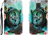 Voor Xiaomi Redmi Note 9 Pro Gekleurde Tekening Horizontale Flip Leren Case met Houder & Kaartsleuf & Portemonnee (Groene Ogen)