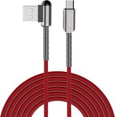 awei CL-23 2m 2,4 A USB naar USB-C / Type-C snel opladen + datatransmissiekabel (rood)