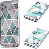 Voor iPhone 11 Pro Max Plating Marble Pattern Soft TPU beschermhoes (groen wit)