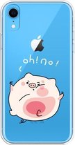 Voor iPhone XR Lucency Painted TPU Protective (Hit The Face Pig)