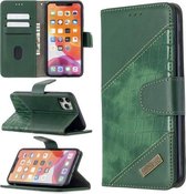 Voor iPhone 11 Pro Max Bijpassende kleur Krokodiltextuur Horizontale flip PU lederen tas met portemonnee & houder & kaartsleuven (groen)