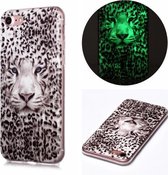 Voor iPhone SE 2020/8/7 Lichtgevende TPU zachte beschermhoes (Leopard Tiger)