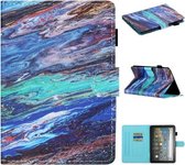 Voor Amazon Kindle Paperwhite 4 (2018) / 3/2/1 Gekleurde tekeningstiksels Horizontale flip lederen tas met houder & kaartsleuven & slaap- / wekfunctie (gekleurd marmer)