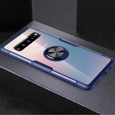 Transparante TPU-beschermhoes met 360 graden magnetische rotatiehouder voor Galaxy S10 5G (blauw)