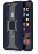 Iron Warrior schokbestendige TPU + pc-beschermhoes voor iPhone 6 Plus, met 360 graden rotatiehouder (blauw)