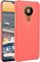 Voor Nokia 5.3 Shockproof Crocodile Texture PC + PU Case (Rood)