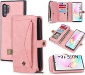 Voor Galaxy Note 10+ POLA Multifunctionele TPU + PC Magnetische Horizontale Flip Leren Case met Houder & Kaartsleuven & Portemonnee & Fotolijst (Roze)