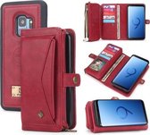 Voor Galaxy S9 POLA Multifunctionele TPU + PC Magnetische horizontale flip lederen tas met houder & kaartsleuven & portemonnee & fotolijst (rood)