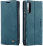 Voor Galaxy A70s CaseMe-013 Multifunctionele horizontale flip lederen tas met kaartsleuf & houder & portemonnee (blauw)