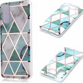 Voor Galaxy S20 Plating Marble Pattern Soft TPU beschermhoes (groen wit)