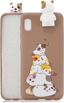 Voor Galaxy A01 Cartoon schokbestendige TPU beschermhoes met houder (stapel hamsters)