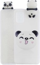 Voor Galaxy A91 schokbestendig gekleurd geschilderd liggend cartoon TPU beschermhoes (smiley panda)