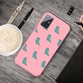 Voor Galaxy A51 Cartoon dier patroon schokbestendig TPU beschermhoes (roze dinosaurussen)