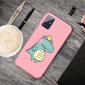 Voor Galaxy A71 Cartoon dier patroon schokbestendig TPU beschermhoes (roze krokodil vogel)