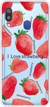 Voor Samsung Galaxy A30 schokbestendig geschilderd TPU beschermhoes (Love Strawberry)