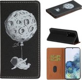 Voor Samsung Galaxy Note20 Ultra Pure Color Painting Horizontale Flip Leather Case met Card Slot & Holder (Starman)