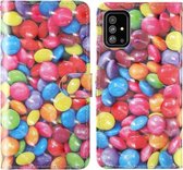 Voor Samsung Galaxy A51 3D schilderij Gekleurd tekeningpatroon Horizontaal Flip TPU + PU lederen tas met houder & kaartsleuven & portemonnee & lanyard (gekleurd suiker)