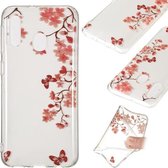 Coloured Drawing Transparant Clear TPU Case voor Galaxy A20e (esdoornbladeren)