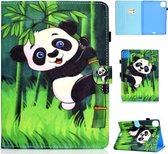 Voor iPad Air 2020 10.9 Gekleurde tekening Stiksels Horizontale flip lederen tas, met houder en kaartsleuven en slaap- / wekfunctie (Panda)
