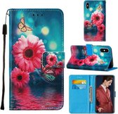 Voor iPhone XS Max Cross Textuur Schilderen Patroon Horizontale Flip Leren Case met Houder & Kaartsleuven & Portemonnee & Lanyard (Chrysanthemum)