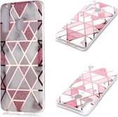 Voor Galaxy A20 / A30 Plating Marble Pattern Soft TPU beschermhoes (roze)