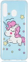Star Unicorn Pattern Noctilucent TPU Soft Case voor Galaxy A50