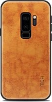 MOFI voor Galaxy S9 + PC + TPU + PU lederen beschermhoes achterkant (lichtbruin)