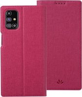 Voor Samsung Galaxy M31s ViLi DMX-serie schokbestendig TPU + PU leer magnetische attractie horizontale flip case met kaartsleuf & houder (rose rood)