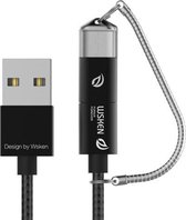 WSKEN 3-in-1 M-kabel 1 m 2,1 A 8-pins + micro-USB + USB-C / Type-C naar USB 2.0 geweven stijl nylon gegevenssynchronisatie-oplaadkabel met metalen kop voor iPhone & iPad & iPod, Samsung, HTC,