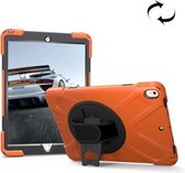 Voor iPad Pro 10,5 inch 360 graden rotatie pc + siliconen beschermhoes met houder en handriem (oranje)