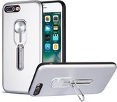 Schokbestendige TPU + pc-beschermhoes met houder voor iPhone 8 Plus en 7 Plus (zilver)