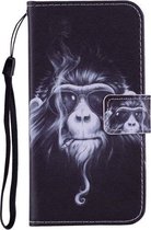 Voor iPhone 11 Pro Max Gekleurd tekeningpatroon Horizontaal leren flip-hoesje met houder & kaartsleuven & portemonnee (chimpansee)