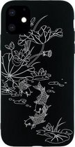 Voor iPhone 11 Pro Painted Pattern Soft TPU beschermhoes (Lotus Pond)