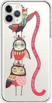 Voor iPhone 11 Pro Max Trendy schattig kerstpatroon Case Clear TPU Cover Telefoonhoesjes (Red Belt Bird)