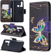 Gekleurde tekening patroon horizontaal Flip lederen hoes met houder & kaartsleuven & portemonnee voor Huawei P20 lite (2019) / nova 5i (grote vlinder)