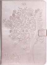 Voor iPad 10.2 / Pro 10.5 / Air 2019 Pressed Printing Cat and Tree Pattern Horizontale Flip Leather Case met houder & kaartsleuven & portemonnee (Rose Gold)