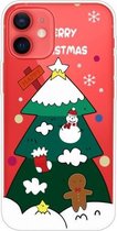 Christmas Series Clear TPU-beschermhoes voor iPhone 12/12 Pro (kerstboom met drie niveaus)