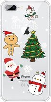 Christmas Series Clear TPU beschermhoes voor iPhone 8 Plus / 7 Plus (4 tekenfilms)