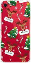 Christmas Series Clear TPU beschermhoes voor iPhone SE (2020) / 8/7 (Cane Deer)