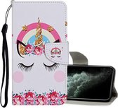 Voor iPhone 11 Pro Max Gekleurd tekeningpatroon Horizontaal lederen flip-hoesje met houder & kaartsleuven & portemonnee (kroon eenhoorn)