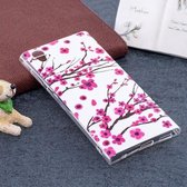 Voor Sony Xperia L1 Noctilucent Plum Pattern TPU Soft Back Case Beschermhoes
