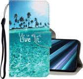 Voor Sony Xperia XZ4 3D Gekleurde Tekening Horizontale Flip PU Lederen Case met Houder & Kaartsleuven & Portemonnee (Kokospalm)