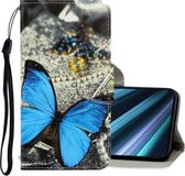 Voor Sony Xperia XZ5 3D Gekleurde Tekening Horizontale Flip PU Lederen Case met Houder & Kaartsleuven & Portemonnee (Een Vlinder)