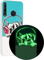 Voor Huawei Y6p Luminous TPU mobiele telefoon beschermhoes (headset hond)