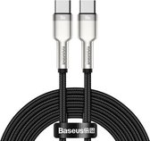 Baseus CATJK-D01 Cafule-serie 100W Type-C / USB-C naar Type-C / USB-C metalen oplaadgegevenskabel, lengte: 2m (zwart)